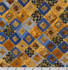 Gustav Klimt - Metallic Diamonds Squares Cobalt