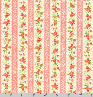 Cassandra Floral Stripe Apricot by Robert Kaufman | Designer Fabrics
