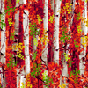 Timeless Treasures - Neon Nature Electric Birch Trees