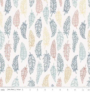 Dream Weaver Feathers on Cream by Riley Blake | Cotton Novelty Fabrics