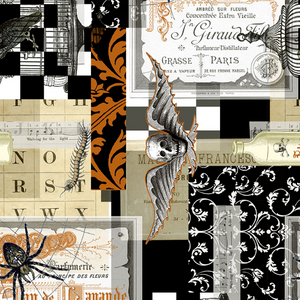 Boo Brew Spiders on Spooky Documents by Timeless Treasures | Halloween