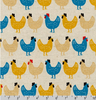 Sevenberry Cotton Flax Prints - Hens on Cream