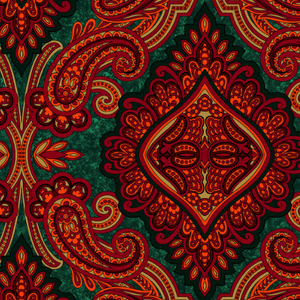Holiday Aruba Paisley Red Green by Jinny Beyer for RJR Fabrics