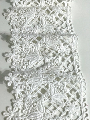 White Floral Wedding Lace Trim