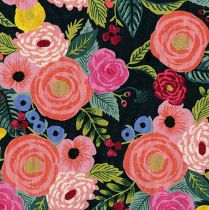 Canvas Fabric by Cotton + Steel English Garden Juliet Rose Navy
