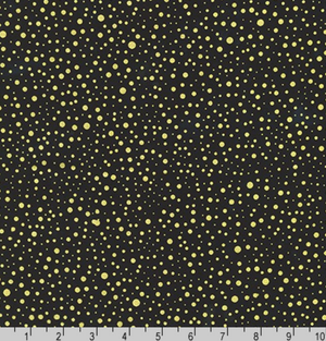 Artisan Batiks Sparkle Gold Dots on Black by Robert Kaufman