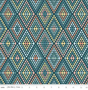 Dream Weaver Diamonds on Teal by Riley Blake | C9054 Novelty Fabrics