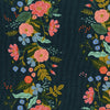 Canvas Fabric - Cotton + Steel - English Garden - Floral Vines Navy