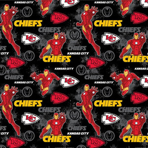 Fabric Traditions - Licensed Cotton NFL/Marvel Iron Man (National Football League) - Kansas City Chiefs