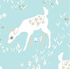 Clothworks - Woodland Gathering - Deer on Turquoise