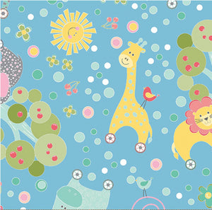 My Little Sunshine - Animal Forest Blue Yardage