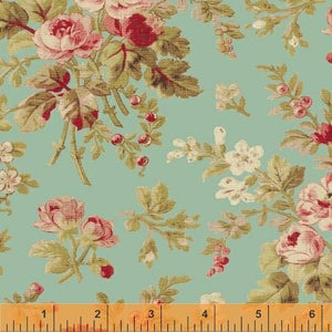Aubrey Floral Aqua 42647-2 by Windham | Discounted Designer Fabrics
