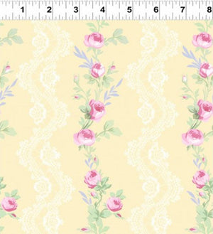 Fidelia Floral Stripe Yellow for Clothworks