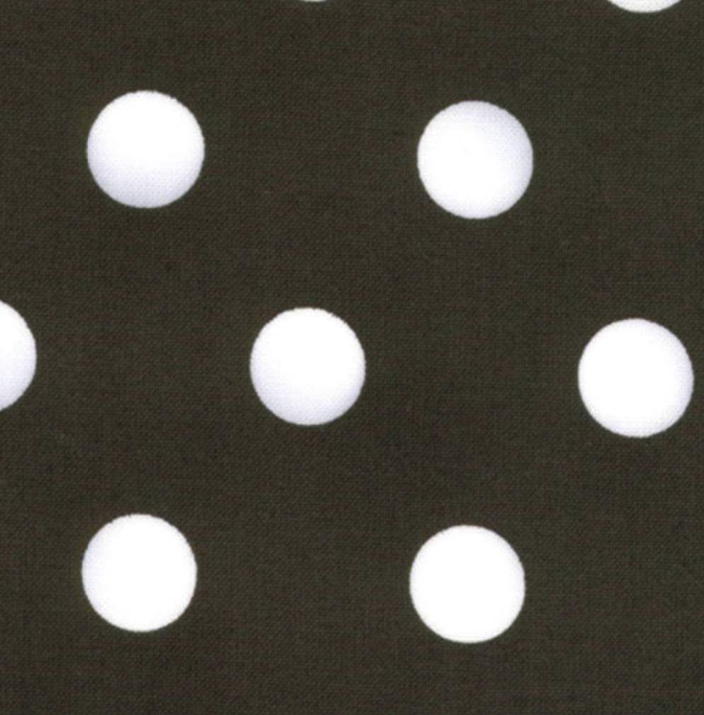 45" Dottie - White Dots on Jet Black Yardage