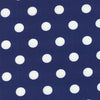 45" Dottie - White Medium Dots on Blue Yardage