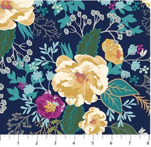 Northcott - Willowberry - Floral Navy Fabric