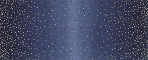 Moda Fabrics - Ombre Confetti Metallic Indigo - Metallic Dots Dark Blue
