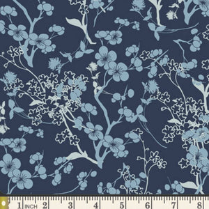 Branch Silhouette Blue In Voile