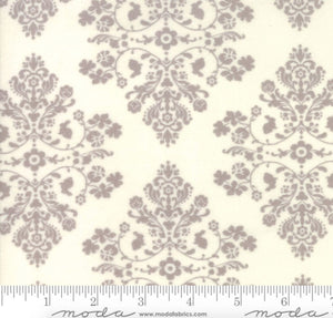 Flannel - Moda Fabrics - Lily Will Revisited - Cottontail Toile Gray on Cream Flannel