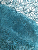 Teal Embroidered Net Fabric Embellished with Sequins