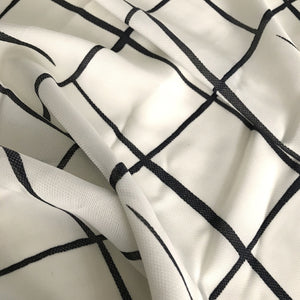 Checkered Georgette Cream Fabric