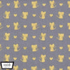 Michael Miller Fabrics - Glitter Critters - Nice Mice on Pewter/Gold Glitter