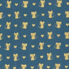 Michael Miller Fabrics - Glitter Critters - Nice Mice on Teal/Gold Glitter