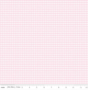 Riley 1/8 Inch Small Gingham Check Baby Pink