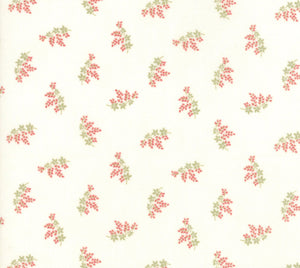 Victoria - Floral Charlotte Red/Rouge on Ivory Yardage