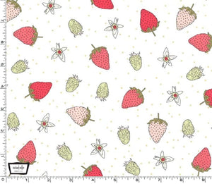 Fat Quarter - Michael Miller Fabrics - Strawberry Tea - Fraises Sage