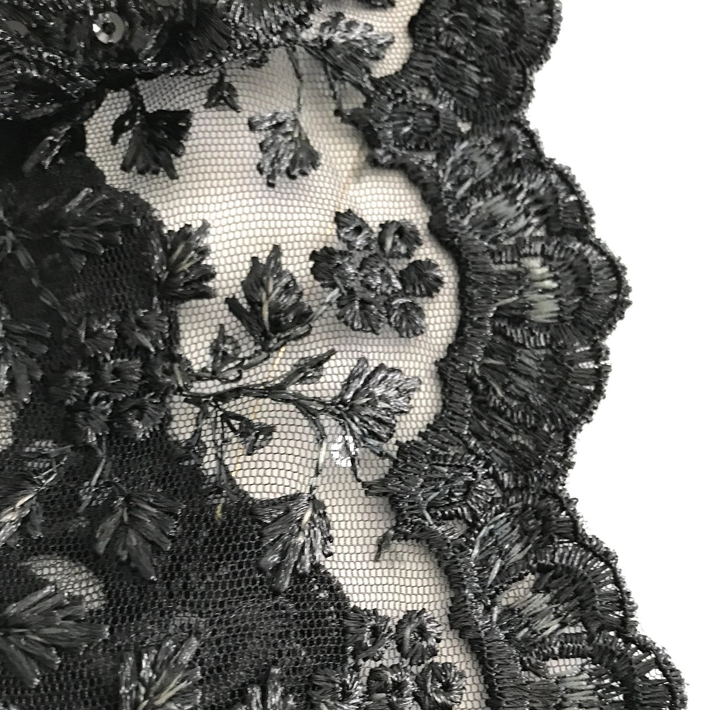 Black Embroidered Net Fabric Embellished – Royal Motif Fabrics
