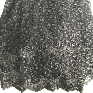 Black Embroidered Net Fabric Embellished