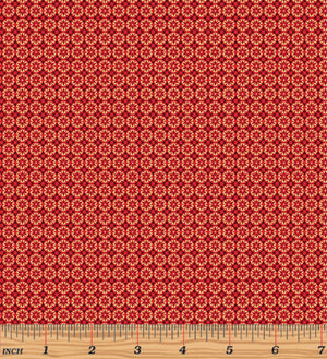 Benartex - Merry & Bright - Mini Floral Foulard Red/Gold Metallic