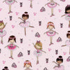 Fat Quarter - Glitter Ballerinas on Pink 