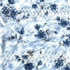 Cotton Embroidered Blue Floral on White