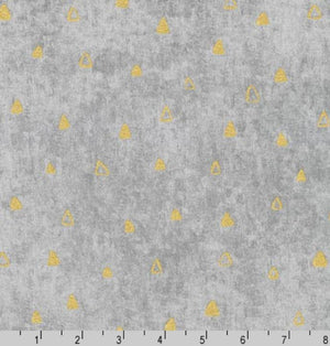 Robert Kaufman Gustav Klimt Gold Metallic Triangles on Grey | Cotton