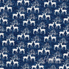 Hoffman Fabrics - Oh What Fun - Silver Metallic Accent on Royal Blue