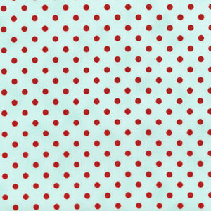RJR Fabrics - Sugar Berry - Spot On - Radiant Aqua with Red Glitter